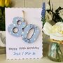 Personalised 80th Birthday Card Wooden Number Gift, thumbnail 4 of 5