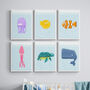 Sealife Nursery Art Print Set A4, thumbnail 2 of 12