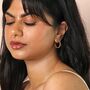 Stainless Steel Chain Link Huggie Hoop Earrings In Gold, thumbnail 3 of 4