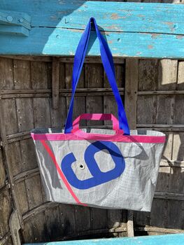 Gennaker Upcycled Sailcloth Two Handle Bag, 7 of 7