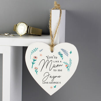 Personalised You're Like A Mum To Me Heart Decoration, 2 of 3