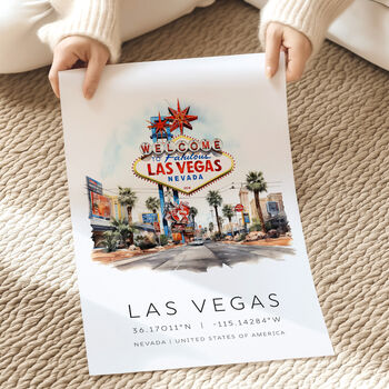 City Landmark Travel Destination Cards For Las Vegas USA, 3 of 7