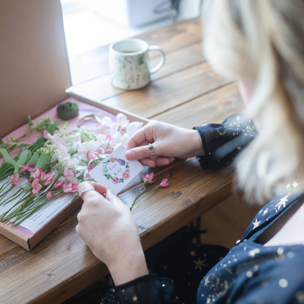 Image of Letterbox Pink Flower Crown Headband Making Craft Kit
