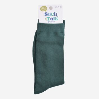 Men's Bamboo Socks Forest Green, 5 of 5