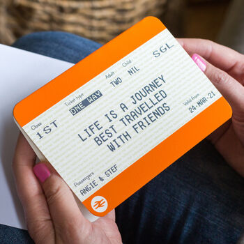 Personalised Train Ticket Card For Friend, 2 of 2
