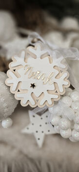 Personalised Name Snowflake Ornament, 4 of 5