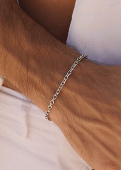 Anchor Silver 3mm Chain Bracelet Adjustable Gift, 4 of 6
