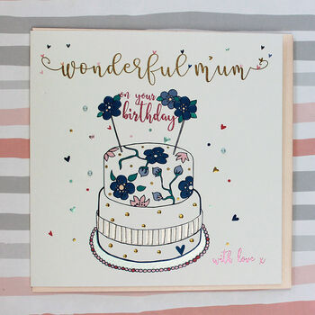 Wonderful Mum Birthday Card Cake Design, 2 of 2