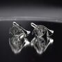 French Horn Silver Cufflinks Gift For Musicians 316 L Stainless Steel Music Accessory, thumbnail 1 of 4