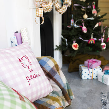 Cushion Embroidery Kit Christmas Joy And Peace, 4 of 6
