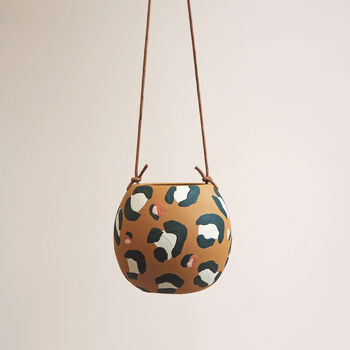 Leopard Print Round Hanging Plant Pots, 7 of 10