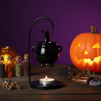 Black Halloween Cauldron Oil Burner And Wax Melter, 5 of 5