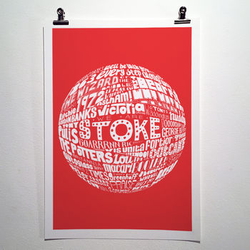 Stoke Football Club Typography Print, 3 of 8