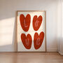 Love Hearts Wall Art, Colourful Hearts Poster, thumbnail 5 of 8