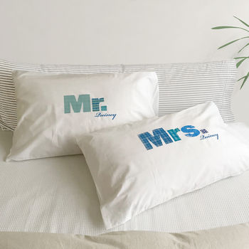 Personalised Couple Pillowcases Mr / Mrs, 12 of 12