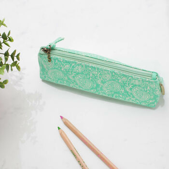 Recycled Pastel Paisley Personalised Pencil Case, 5 of 7