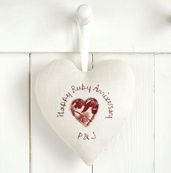 Personalised Hanging Heart Wedding Anniversary Gift, 12 of 12
