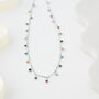 Rainbow Multicoloured Stone Drop Necklace, thumbnail 5 of 6