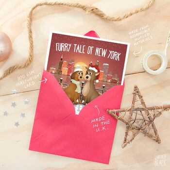 Furry Tale Cute Christmas Card New York Wife Husband, 2 of 4