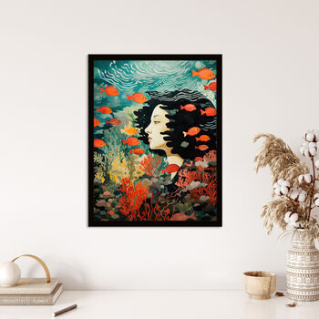 Sleeping With Fishes Underwater Dream Wall Art Print, 4 of 6