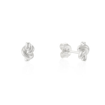 St Ives Silver Knot Stud Earrings, 4 of 5
