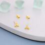 Sterling Silver Tiny Dotted Cluster Stud Earrings, thumbnail 3 of 12