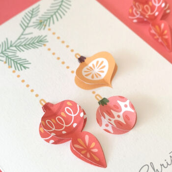 Personalised Happy Christmas 3D Decorations Card, 6 of 7