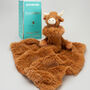 Longhorn Highland Cow Toy Soother With Engraved Heart, thumbnail 3 of 9