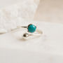 Adjustable Silver Birthstone Ring December: Turquoise, thumbnail 1 of 4