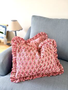 Quilted Floral Cushion, 2 of 3