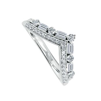 Riviera White Gold Lab Grown Diamond Wishbone Ring, 2 of 5