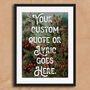 Custom Quote Vintage Floral Art Print, thumbnail 4 of 5