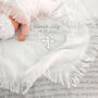 Personalised Christening Embroidered Shawl Satin Cross, thumbnail 2 of 8