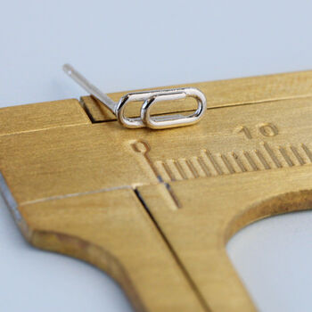 Sterling Silver Paperclip Stud Earrings, 4 of 5
