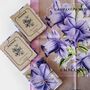 Beige/Pink Botanical Bellflower Print Tea Towel, thumbnail 2 of 6