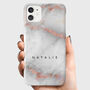 Personalised Gray Pink Marble Phone Case, thumbnail 1 of 6