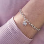 Forget Me Not Personalised Solid Silver Charm Bracelet, thumbnail 1 of 7