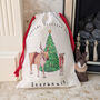 Personalised Name Santa Sack Reindeer Design, thumbnail 1 of 2