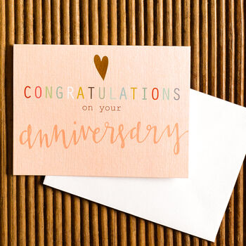 Mini Anniversary Card With Gold Foiled Heart, 4 of 5