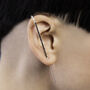 Black Spinel Silver Ear Cuff Earrings, thumbnail 2 of 6