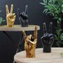 'Peace' Hand Vases In Black And Gold, thumbnail 3 of 3