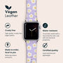 Purple Retro Flowers Vegan Leather Apple Watch Band, thumbnail 2 of 6