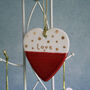 Ceramic Hanging Red Love Heart Decoration, thumbnail 3 of 3