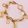 Western Cowboy Boot Gold Plated Charm Bracelet, thumbnail 8 of 9