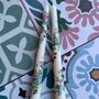 Ivory Hand Painted Pair Of Wild Flower Garland Candles, thumbnail 1 of 3
