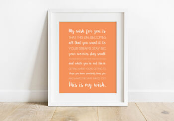 'My Wish For You' Mixed Typography Print, 5 of 6