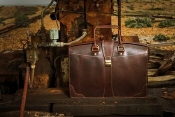 Real Leather Men's Briefcase Personalised Gift For Him, 3 of 12