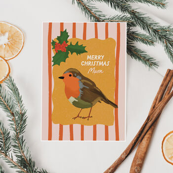 Robin Christmas Card For Mum, 3 of 4