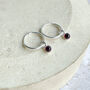Sterling Silver And Birthstone Mini Hoop, thumbnail 7 of 12