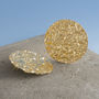 Hammered Disc Earrings In Gold Plate And Silver, thumbnail 1 of 4